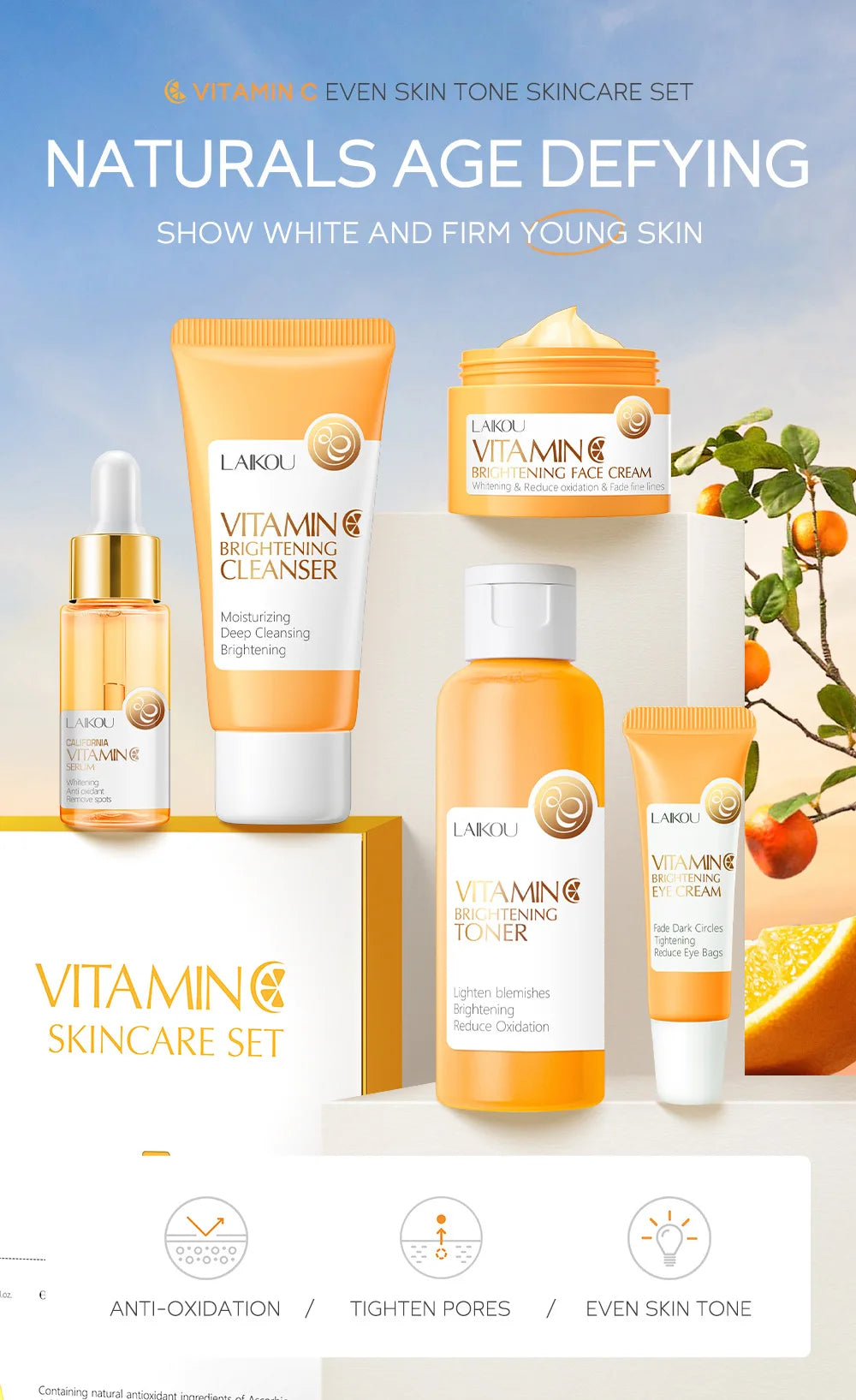 Turmeric + Vitamin C Brightening Skincare Set (5-Piece Kit)