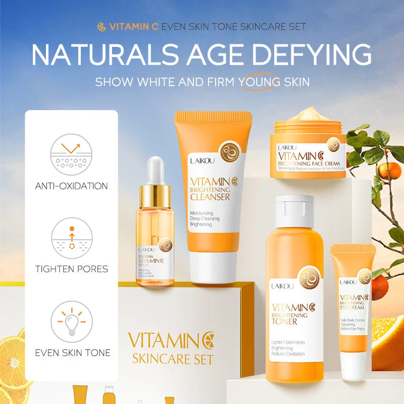 Turmeric + Vitamin C Brightening Skincare Set (5-Piece Kit)